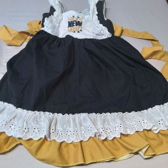 HAND MADE girls "happy new year dress" size 6-7 - Picture 2 of 6